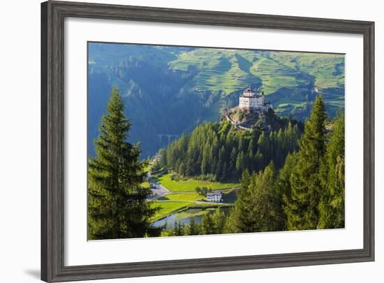 Europe, Switzerland, Graubunden, Engadine, Scuol Tarasp, Scuol Castle, (Schloss Tarasp)-Christian Kober-Framed Photographic Print