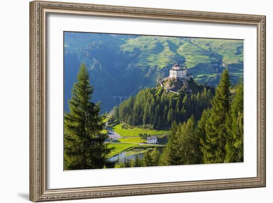 Europe, Switzerland, Graubunden, Engadine, Scuol Tarasp, Scuol Castle, (Schloss Tarasp)-Christian Kober-Framed Photographic Print