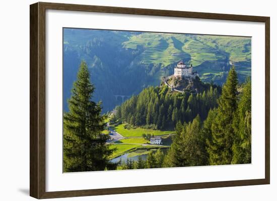 Europe, Switzerland, Graubunden, Engadine, Scuol Tarasp, Scuol Castle, (Schloss Tarasp)-Christian Kober-Framed Photographic Print