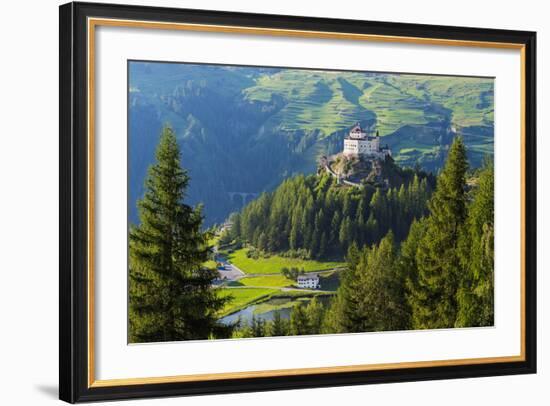 Europe, Switzerland, Graubunden, Engadine, Scuol Tarasp, Scuol Castle, (Schloss Tarasp)-Christian Kober-Framed Photographic Print