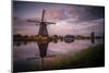 Europe, The Netherlands. Kinderdijk windmills at sunset.-Jaynes Gallery-Mounted Photographic Print