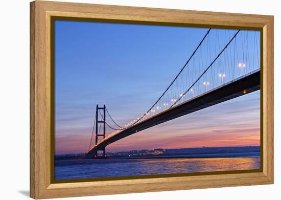 Europe, United Kingdom, England, East Yorkshire, Hull, Humber Bridge-Mark Sykes-Framed Premier Image Canvas