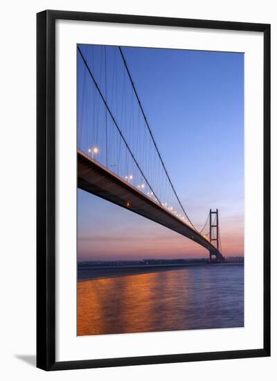 Europe, United Kingdom, England, East Yorkshire, Hull, Humber Bridge-Mark Sykes-Framed Photographic Print