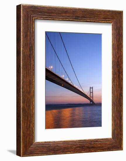 Europe, United Kingdom, England, East Yorkshire, Hull, Humber Bridge-Mark Sykes-Framed Photographic Print