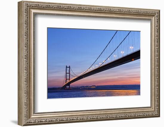 Europe, United Kingdom, England, East Yorkshire, Hull, Humber Bridge-Mark Sykes-Framed Photographic Print