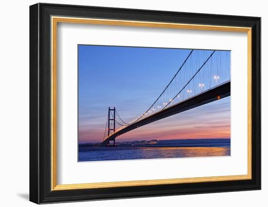 Europe, United Kingdom, England, East Yorkshire, Hull, Humber Bridge-Mark Sykes-Framed Photographic Print