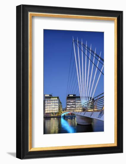 Europe, United Kingdom, England, Lancashire, Manchester, Salford Quays, Media City Footbridge-Mark Sykes-Framed Photographic Print