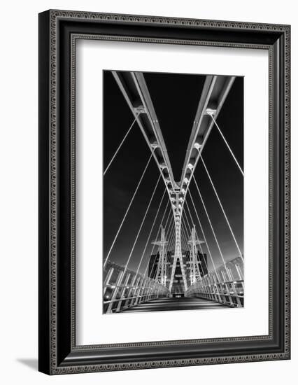 Europe, United Kingdom, England, Lancashire, Manchester, Salford Quays, Millenium Lift Bridge-Mark Sykes-Framed Photographic Print