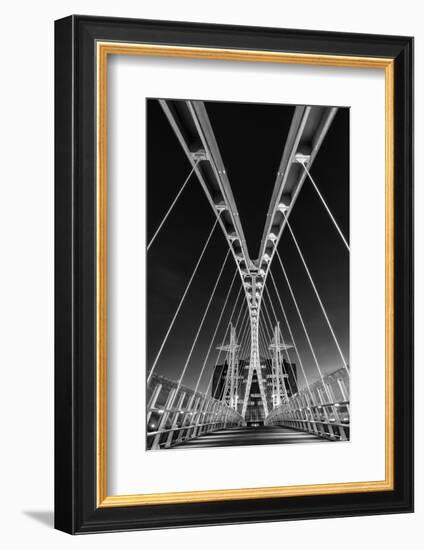 Europe, United Kingdom, England, Lancashire, Manchester, Salford Quays, Millenium Lift Bridge-Mark Sykes-Framed Photographic Print