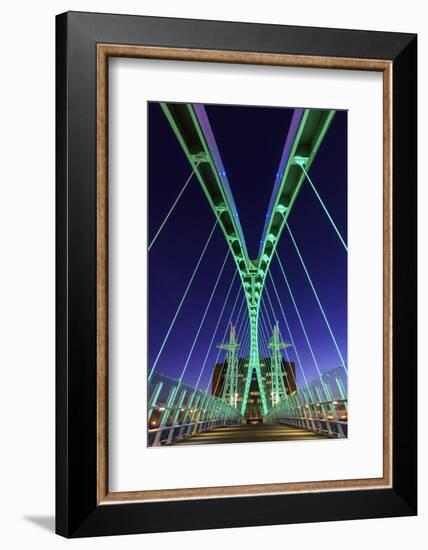 Europe, United Kingdom, England, Lancashire, Manchester, Salford Quays, Millenium Lift Bridge-Mark Sykes-Framed Photographic Print