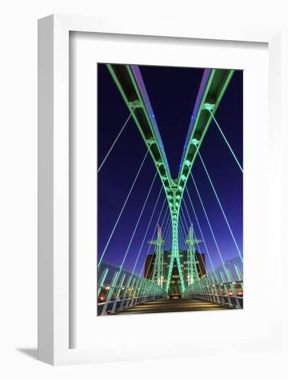 Europe, United Kingdom, England, Lancashire, Manchester, Salford Quays, Millenium Lift Bridge-Mark Sykes-Framed Photographic Print