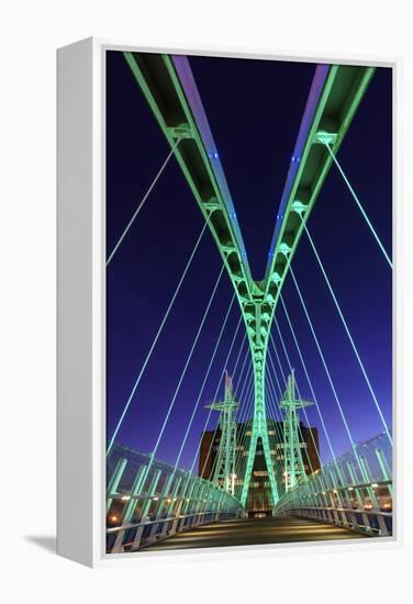 Europe, United Kingdom, England, Lancashire, Manchester, Salford Quays, Millenium Lift Bridge-Mark Sykes-Framed Premier Image Canvas