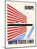 Europe-United States Lines-Lester Beall-Mounted Art Print