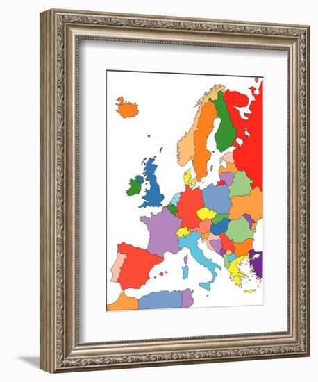 Europe With Editable Countries-Bruce Jones-Framed Art Print