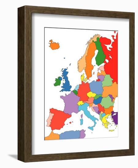 Europe With Editable Countries-Bruce Jones-Framed Art Print