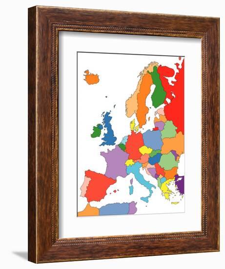 Europe With Editable Countries-Bruce Jones-Framed Art Print