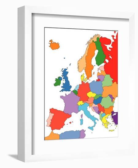 Europe With Editable Countries-Bruce Jones-Framed Art Print