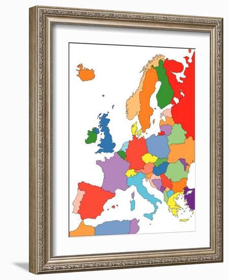 Europe With Editable Countries-Bruce Jones-Framed Art Print