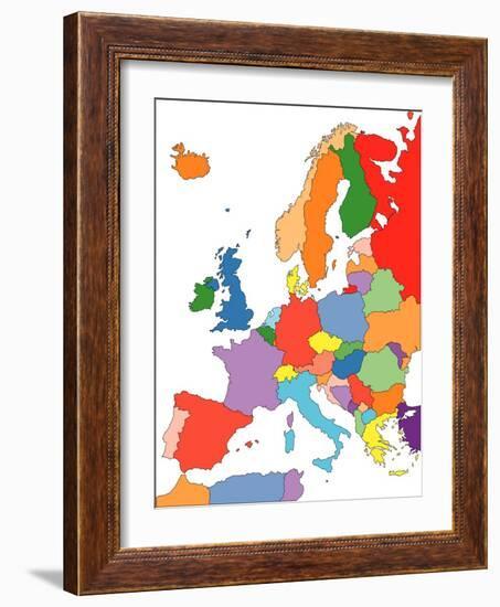 Europe With Editable Countries-Bruce Jones-Framed Art Print