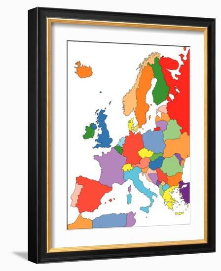 Europe With Editable Countries-Bruce Jones-Framed Art Print