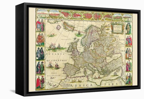 Europe-Willem Janszoon Blaeu-Framed Stretched Canvas