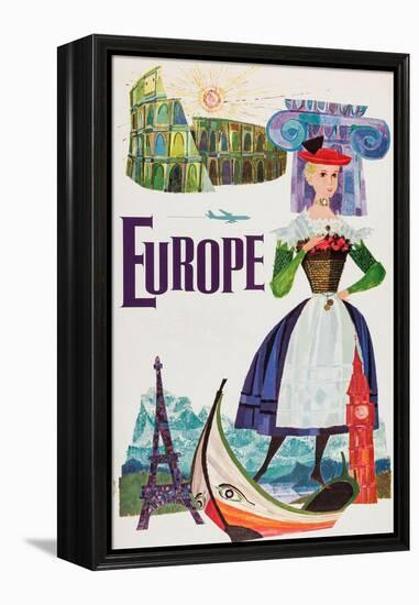 Europe-David Klein-Framed Stretched Canvas