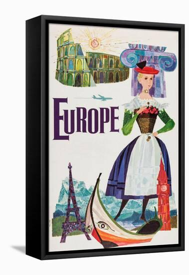 Europe-David Klein-Framed Stretched Canvas