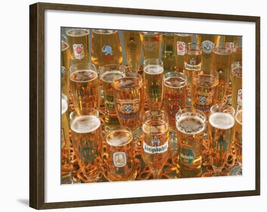 European Beer Glasses with Pretzels-Karen M^ Romanko-Framed Photographic Print