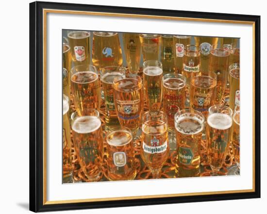 European Beer Glasses with Pretzels-Karen M^ Romanko-Framed Photographic Print