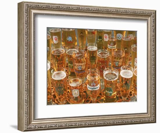 European Beer Glasses with Pretzels-Karen M^ Romanko-Framed Photographic Print