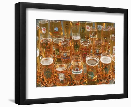 European Beer Glasses with Pretzels-Karen M^ Romanko-Framed Photographic Print