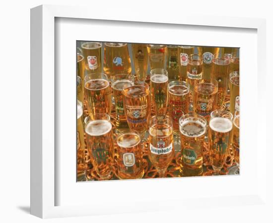 European Beer Glasses with Pretzels-Karen M^ Romanko-Framed Photographic Print