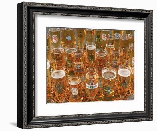 European Beer Glasses with Pretzels-Karen M^ Romanko-Framed Photographic Print