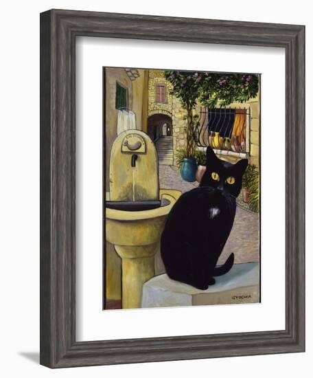 European Cat at St. Paul de Vence, France-Isy Ochoa-Framed Giclee Print