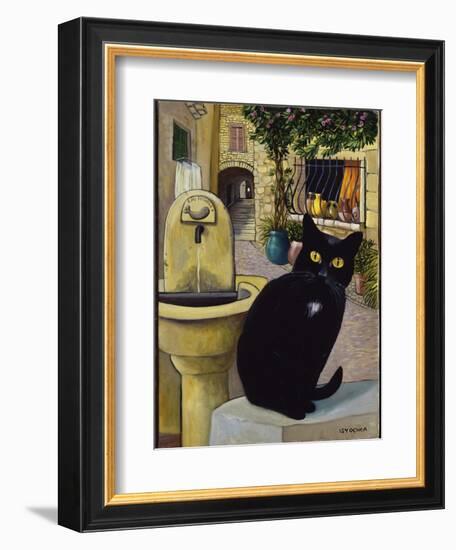 European Cat at St. Paul de Vence, France-Isy Ochoa-Framed Giclee Print