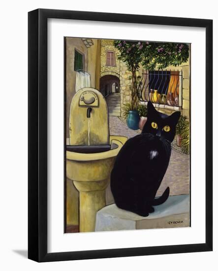 European Cat at St. Paul de Vence, France-Isy Ochoa-Framed Giclee Print