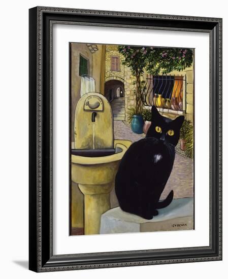 European Cat at St. Paul de Vence, France-Isy Ochoa-Framed Giclee Print