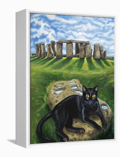 European Cat at Stonehenge/Great Britain-Isy Ochoa-Framed Premier Image Canvas