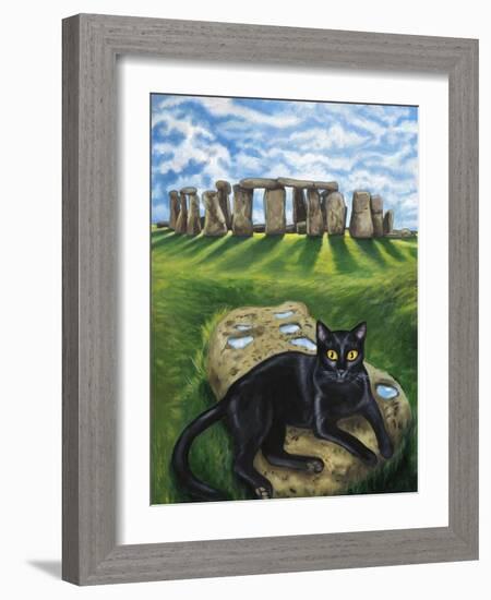 European Cat at Stonehenge/Great Britain-Isy Ochoa-Framed Giclee Print