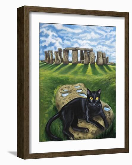 European Cat at Stonehenge/Great Britain-Isy Ochoa-Framed Giclee Print
