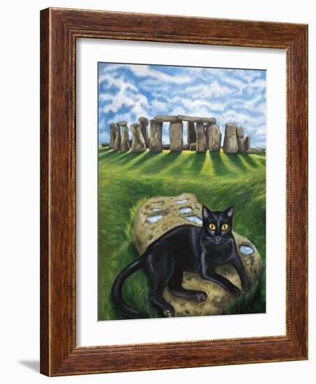 European Cat at Stonehenge/Great Britain-Isy Ochoa-Framed Giclee Print