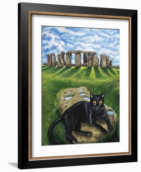 European Cat at Stonehenge/Great Britain-Isy Ochoa-Framed Giclee Print