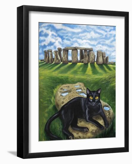 European Cat at Stonehenge/Great Britain-Isy Ochoa-Framed Giclee Print