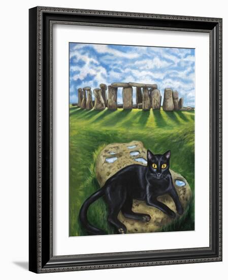 European Cat at Stonehenge/Great Britain-Isy Ochoa-Framed Giclee Print