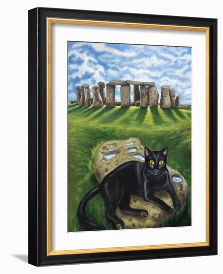 European Cat at Stonehenge/Great Britain-Isy Ochoa-Framed Giclee Print