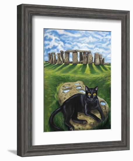 European Cat at Stonehenge/Great Britain-Isy Ochoa-Framed Giclee Print