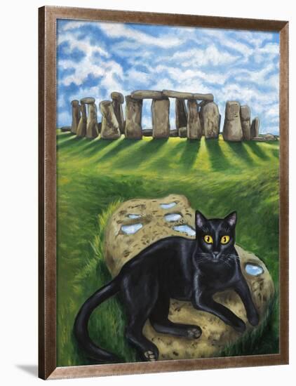 European Cat at Stonehenge/Great Britain-Isy Ochoa-Framed Giclee Print