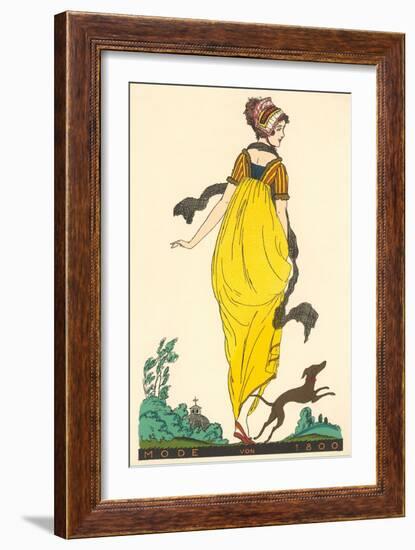 European Fashion, Whippet, 1800-null-Framed Art Print