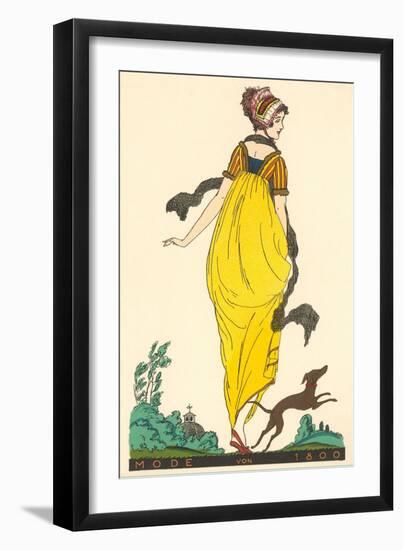 European Fashion, Whippet, 1800-null-Framed Art Print