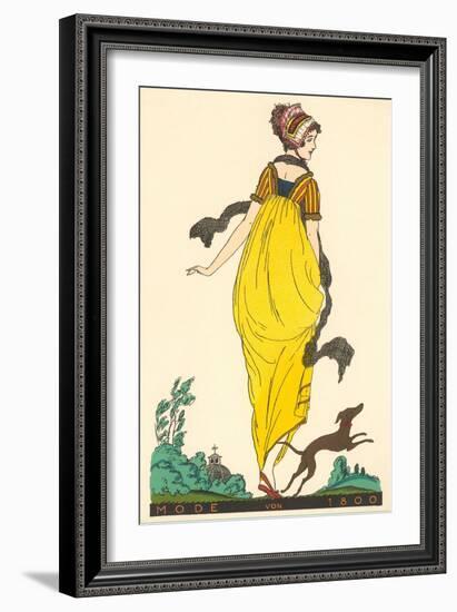 European Fashion, Whippet, 1800-null-Framed Art Print